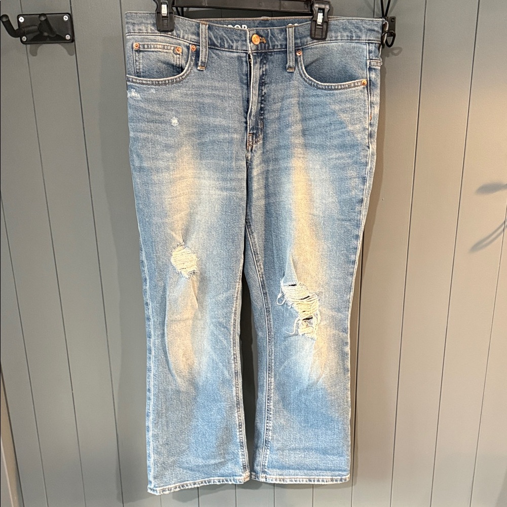 J.Crew Light  Blue Distressed Women’s Cropped Jeans